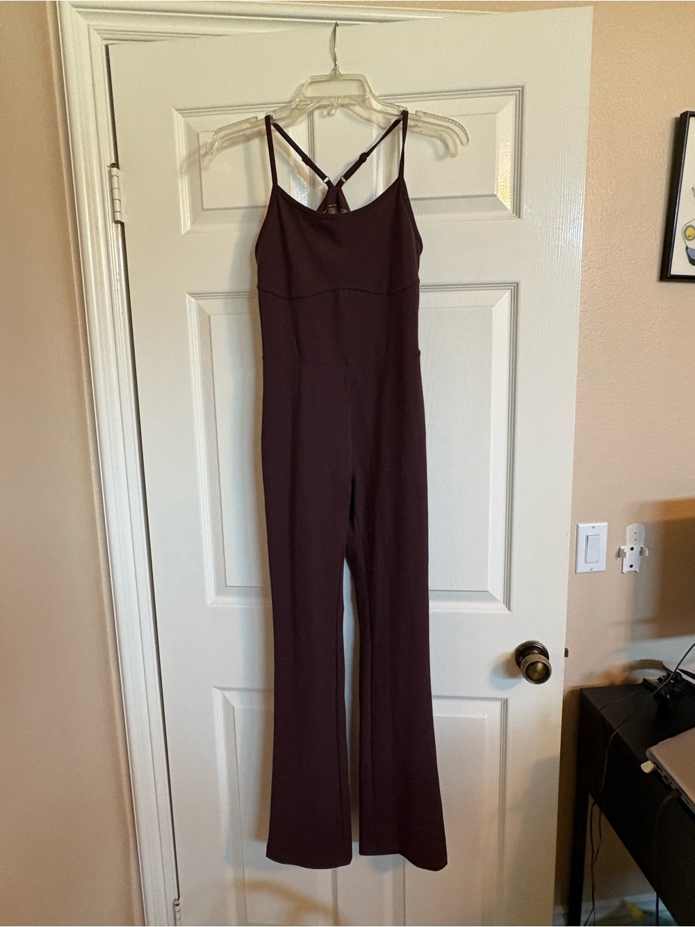 Zella Plum Strappy Jumpsuit Sz S Like new